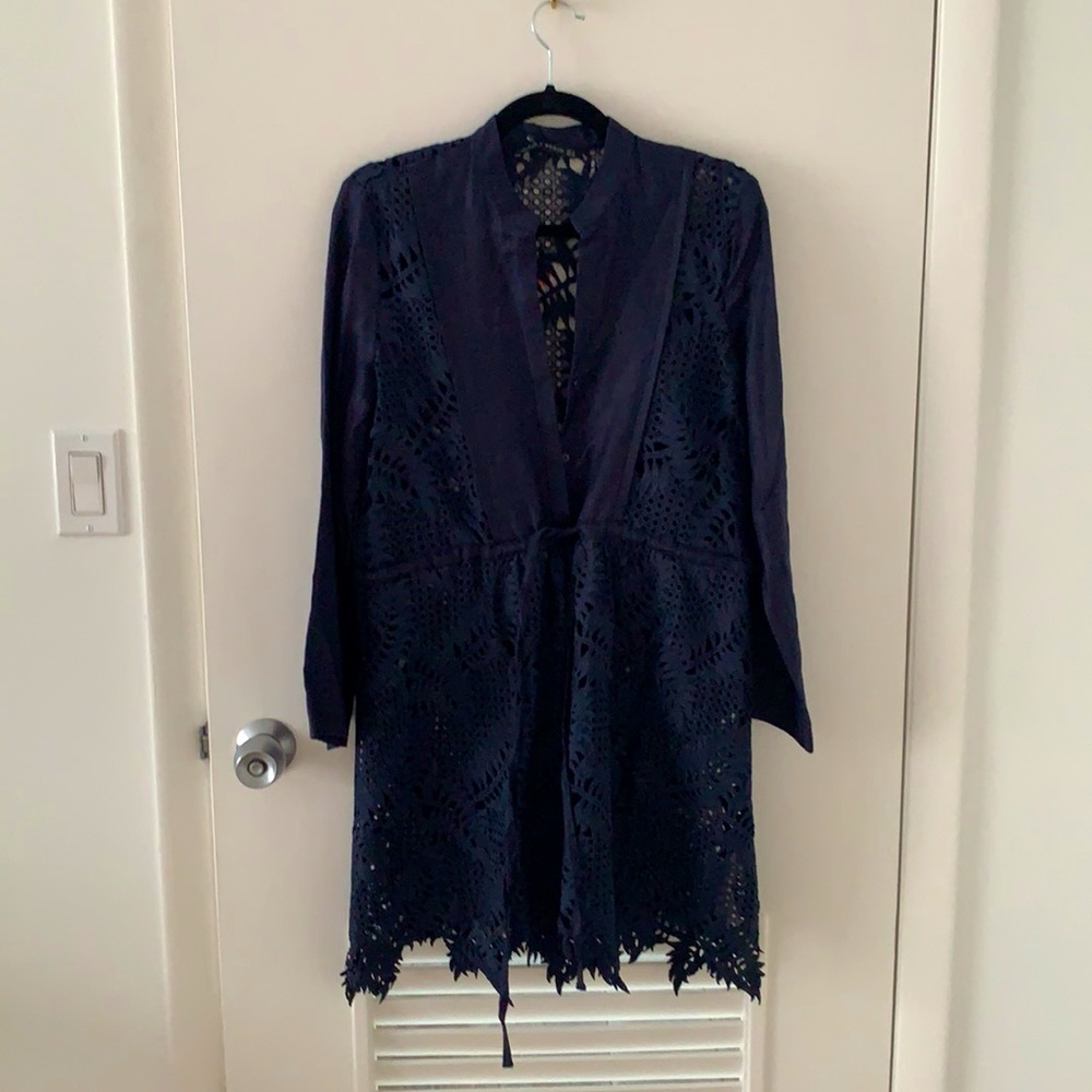 Zara lace dark navy dress
